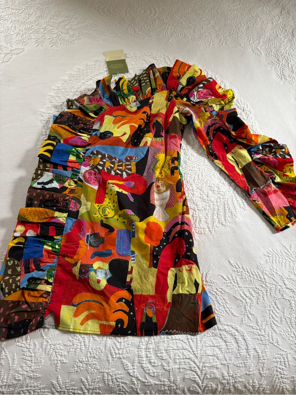 NWT Farm Rio Ana Leovy print One Shoulder Mini dress artsy vibrant size M
